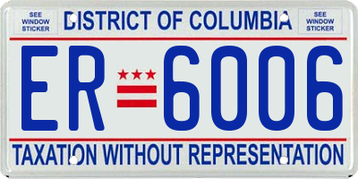 DC license plate ER6006