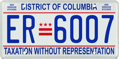DC license plate ER6007