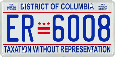 DC license plate ER6008