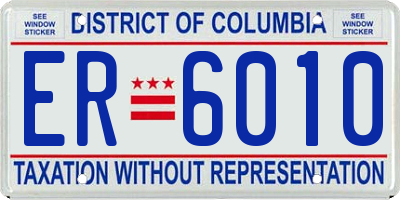 DC license plate ER6010