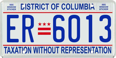 DC license plate ER6013