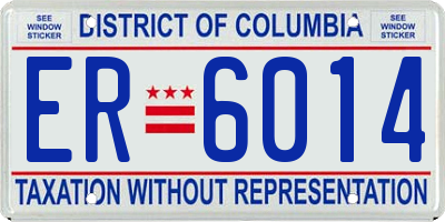 DC license plate ER6014