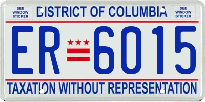 DC license plate ER6015