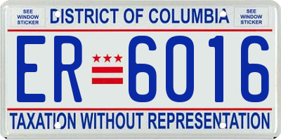 DC license plate ER6016