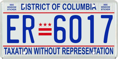 DC license plate ER6017