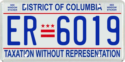 DC license plate ER6019