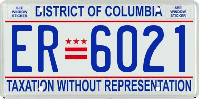DC license plate ER6021