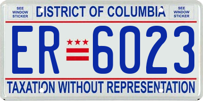 DC license plate ER6023