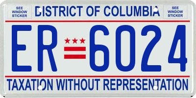 DC license plate ER6024