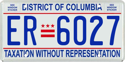 DC license plate ER6027