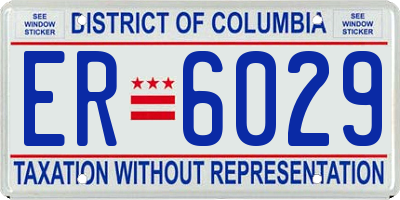 DC license plate ER6029