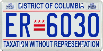 DC license plate ER6030