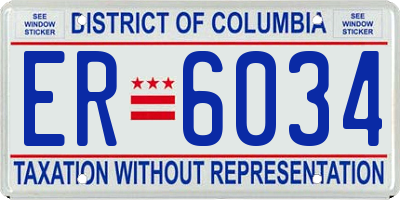 DC license plate ER6034
