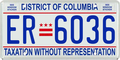 DC license plate ER6036