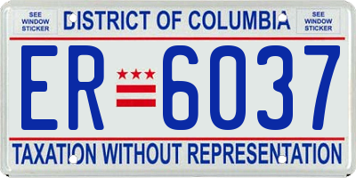 DC license plate ER6037