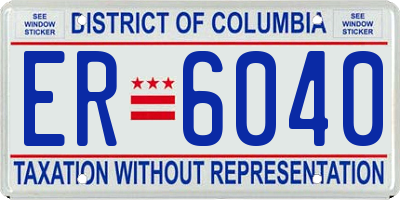 DC license plate ER6040