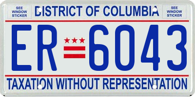 DC license plate ER6043