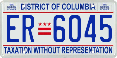 DC license plate ER6045