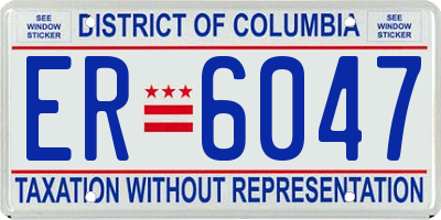 DC license plate ER6047