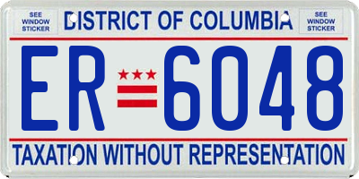 DC license plate ER6048