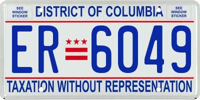 DC license plate ER6049