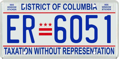 DC license plate ER6051