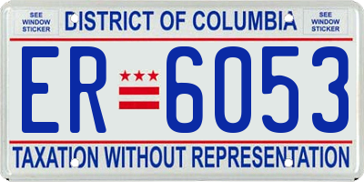 DC license plate ER6053