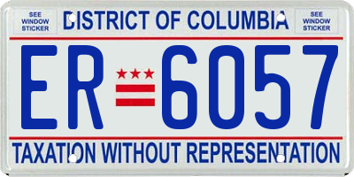 DC license plate ER6057