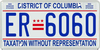 DC license plate ER6060