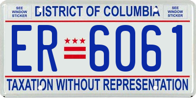 DC license plate ER6061