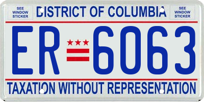 DC license plate ER6063