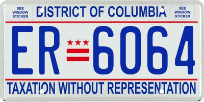 DC license plate ER6064