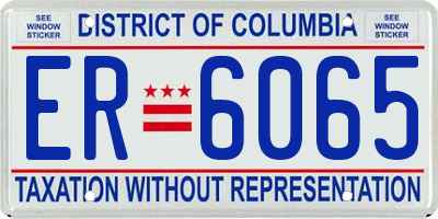 DC license plate ER6065
