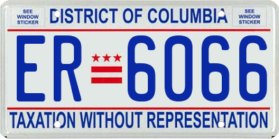 DC license plate ER6066