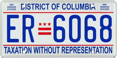 DC license plate ER6068