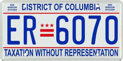 DC license plate ER6070