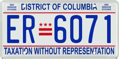 DC license plate ER6071