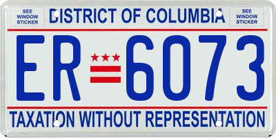 DC license plate ER6073