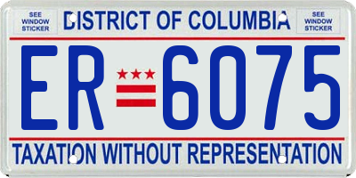 DC license plate ER6075