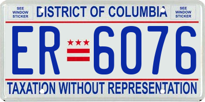 DC license plate ER6076