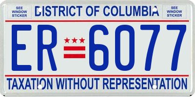 DC license plate ER6077