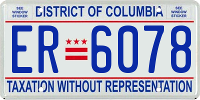 DC license plate ER6078