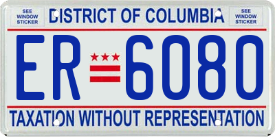 DC license plate ER6080