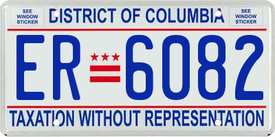 DC license plate ER6082