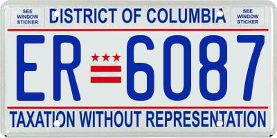 DC license plate ER6087