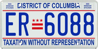 DC license plate ER6088