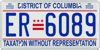 DC license plate ER6089
