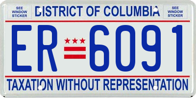 DC license plate ER6091