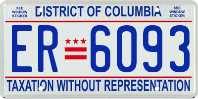 DC license plate ER6093