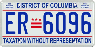 DC license plate ER6096